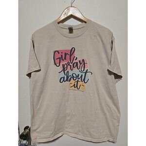 Southern Couture Girl Pray About It Soft T-Shirt XLarge Tan